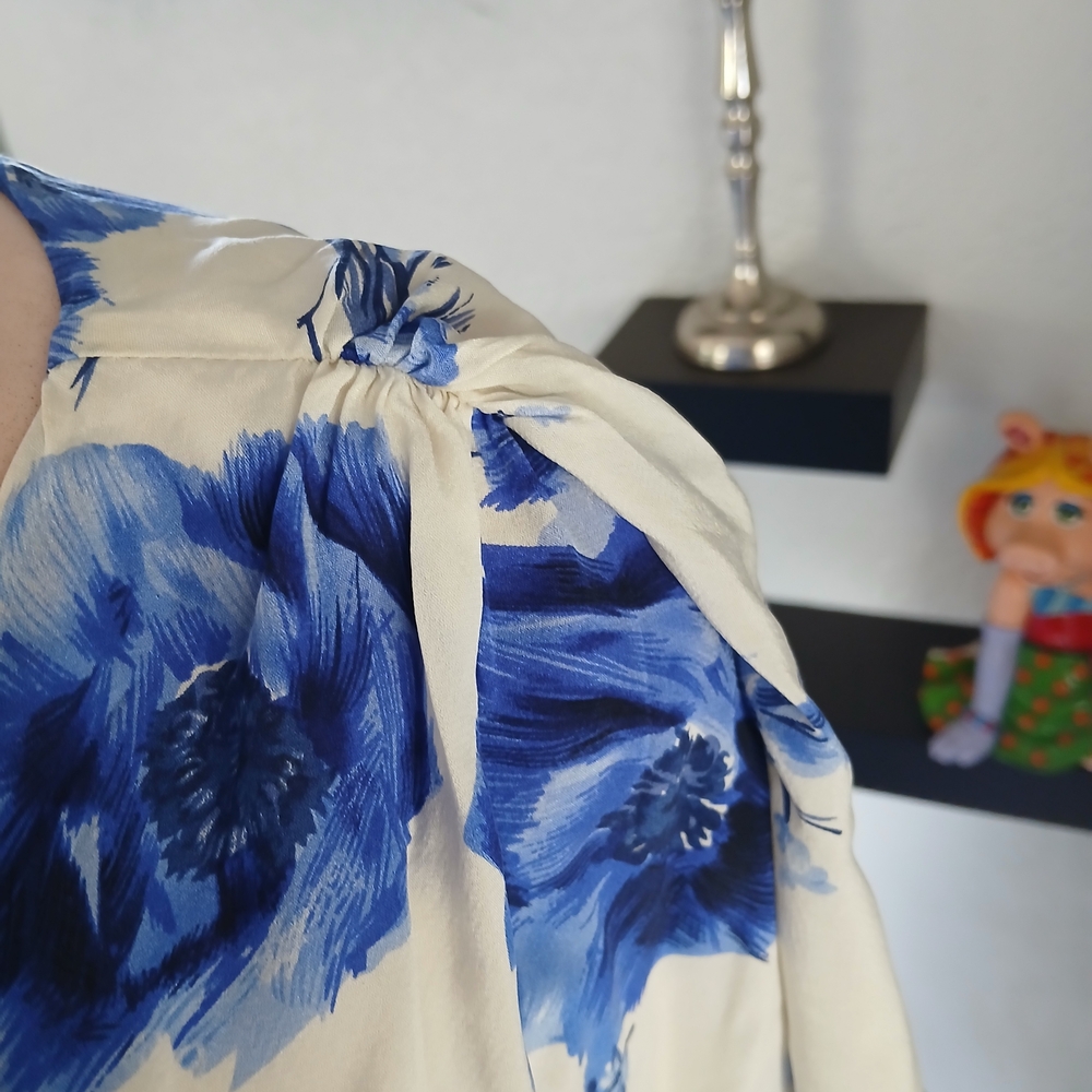 Alice + Olivia Blue Floral Midi Dress - Picture 11 of 12